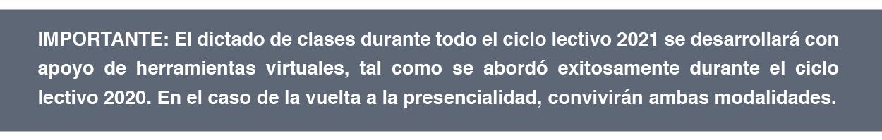 BENEFICIO POR INSCRIPCIÓN TEMPRANA – APLICA AL PRIMER PAGO DE LA MATRÍCULA 30 % de descuento abonando la matrícula hasta el 12/2/21